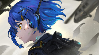 Anime Girl Android Blue Hair 4k Wallpaper iPhone HD Phone 3430h