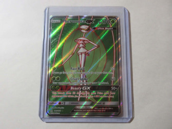Pheromosa Pok Mon Trading Card Encased In A Clear Protective Wallpaper
