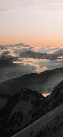 Black And White Mountains Under Clouds Durin iPhone X