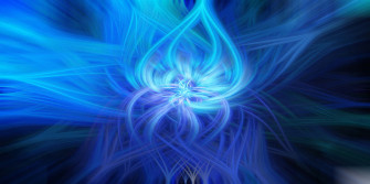 A Blue Abstract Flower With Black Wallpaper