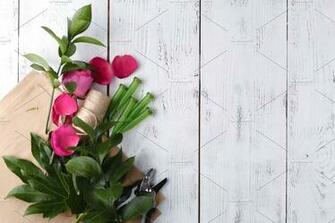 Florist Background On White Wooden Photos Creative Market