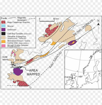 Eological Map Of Northwest Ireland With South Achill Png Image
