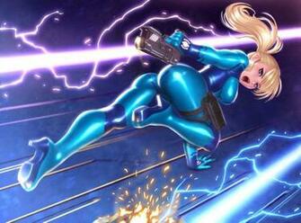 Ass Blonde Hair Bodysuit Gun Long Metroid Samus Aran Seeker