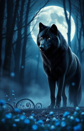 Cool Black Wolf Wallpaper