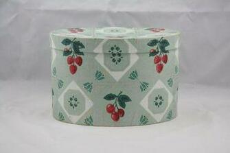 Hannah S Treasures Vintage Wallpaper Card Box Cherry And Strawberry
