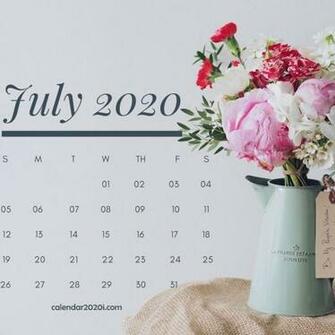 July Floral Calendar Printable In Print