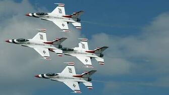 Fighting Falcon Jet Aircraft Widescreen Usaf Thunderbirds