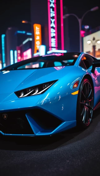 Neon Blue Lamborghini Wallpaper
