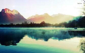 Misty Mountain Lake Wallpaper Nature
