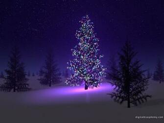Purple Christmas Tree Wallpaper Background Desktop