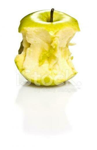 Apple Stub Isolated On White Background Stock Photos Image