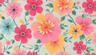 Retro Floral Wallpaper