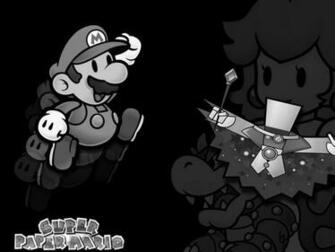 Super Paper Mario Black And White Wallpaper