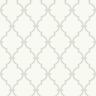 Grey White Trellis Wallpaper Nursery Baby Teen Modern Accent