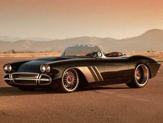 Classic Car Posters Chevy Corvette Restomod The Dark Knight