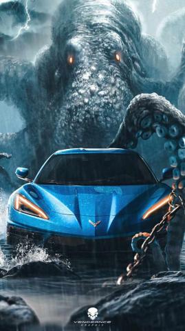 Chevy C8 Corvette Sea Monster iPhone Wallpaper