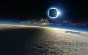 Wallpaper Clouds Milky Way Eclipse Light