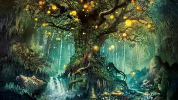 Desktop Wallpaper Fantasy Tree Lights HD Image Picture