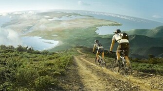 Mountain Biking Couple Wallpaper