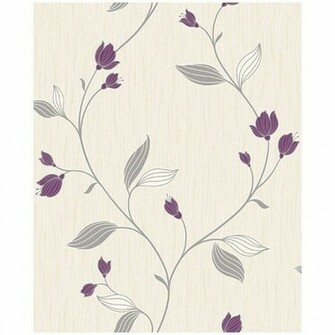 Purple Background Wallpaper B M Fine Decor Charlotte Silver