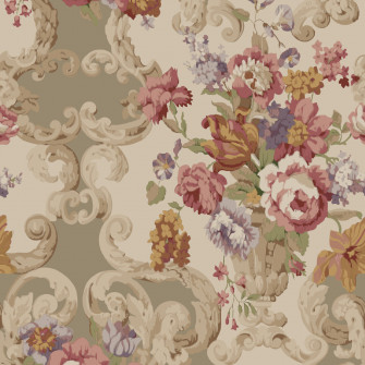 Mulberry Home Floral Rococo Wallpaper