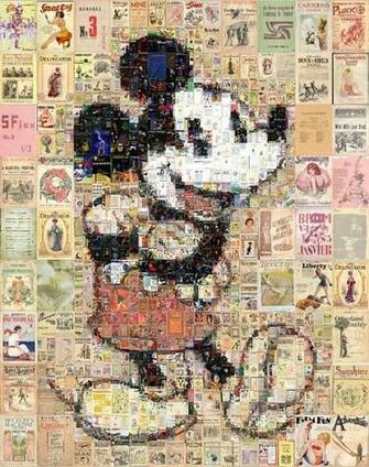 Retro Mickey Mouse Wallpaper Mosaic By