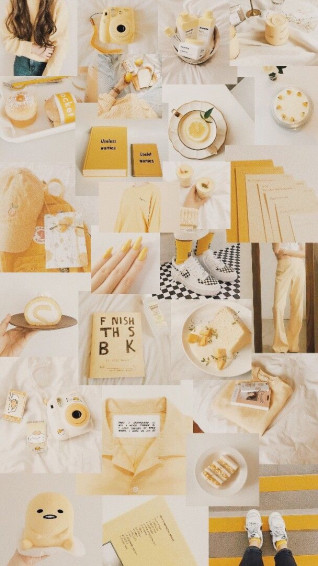 Wallpaper Aesthetic Yellow Yellowwallpaper Collage Lockscreen