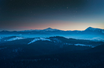 Starry Night Sky Evening Blue Landscape 4k Wallpaper HD Nature Image