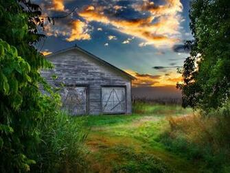 Lonely Old Barn At Sunset HD Wallpaper