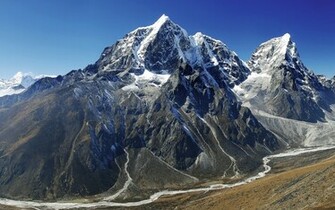Mount Everest And Ama Dablam Widescreen Full HD Wallpaper