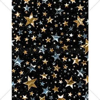 Star Field Of Gold And Silver Stars With A Cl