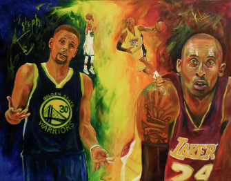 Kobe And Steph Painting By Toblerusse Fine Art America