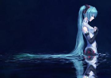 Vocaloid Hatsune Miku Blue Hair Detached Sleeves Wallpaper