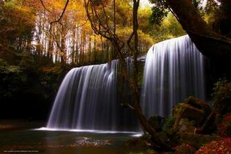 Wallpaper Nature Waterfall River Autumn Desktop