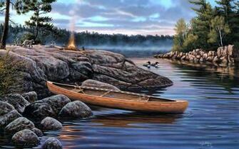 Little Rascals Landscape Painting Animals Wallpaper HD