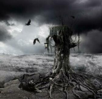 Horror Landscape Ghost Dog Mystic Scene Photo Manipulations Dark