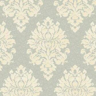 Silver Cream Gg4758 Raised Floral Thread Damask Wallpaper