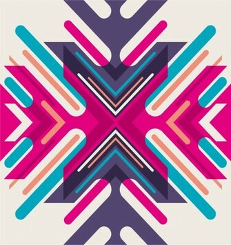 Colorful Symmetry Arrows Background Vector Graphic