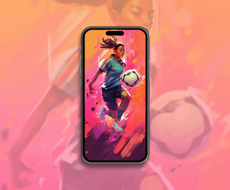 Girl Soccer Player Art Wallpaper