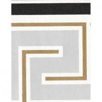 Home Mariner Greek Key White Grey Black Metre Border