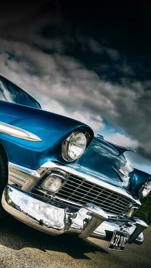 Classic Car Blue Wallpaper iPhone