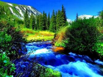 Blue Mountain Flusso HD Wallpaper Widescreen Alta Definizione