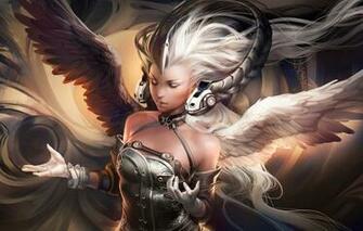 Wallpaper Girl Wings Headphones Art Braid Sakimichan Ying