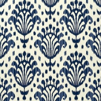 Thai Ikat Wallpaper In Navy On Off White