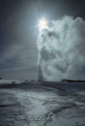 Wyoming Yellowstone Geysers National Park Nature Winter HD Wallpaper