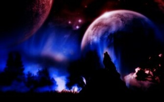 Wolf Howling At The Moon Wallpaper