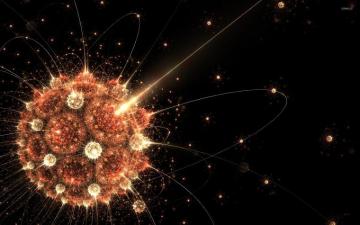 Atoms Circling The Bright Sun Wallpaper Abstract