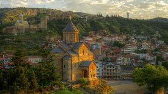 Image Church Georgia Tbilisi Temple Cities Houses