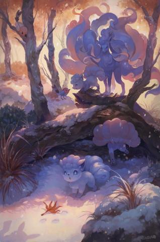 Alolan Ninetales Art Wallpaper Teahub Io