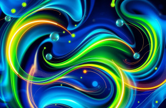 Blue And Neon Green Wallpaper
